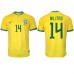 Günstige Brasilien Eder Militao #14 Heim Fussballtrikot WM 2022 Kurzarm